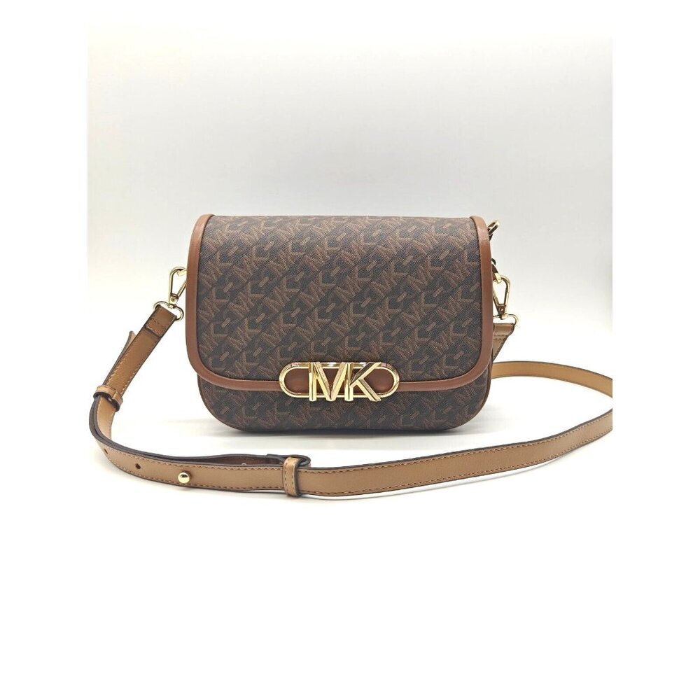 MICHAEL KORS Parker logo monogram faux-leather small crossbody - Brown(Modified)